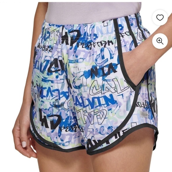 NWT Calvin Klein Set XS Running Shorts & T-Shirt Bundle City Tag Orchid Grafitti - Picture 9 of 16